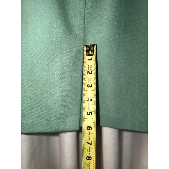 Vintage Wool Pencil Skirt Mint Green Robin’s Egg Blue Knee Length Lined Size M - Picture 9 of 9